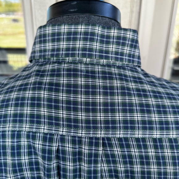 BILL’S KHAKIS Men’s Navy & Green Plaid Cotton Blend Button Down Shirt - Sz Large - Picture 5 of 14